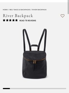 Hobo Black Pebbled Leather River Backpack